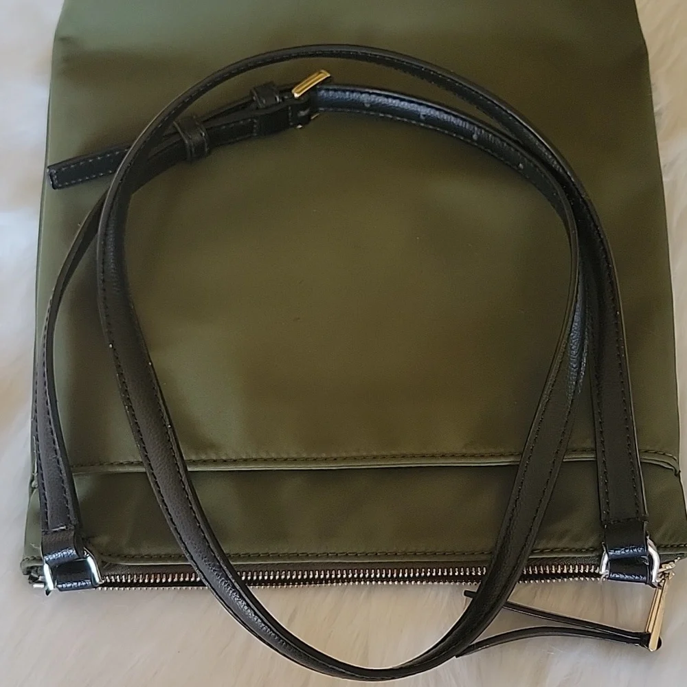 KATE SPADE Dawn Olive Green Nylon Zip Closure‎ Designer Crossbody Shoulder Bag